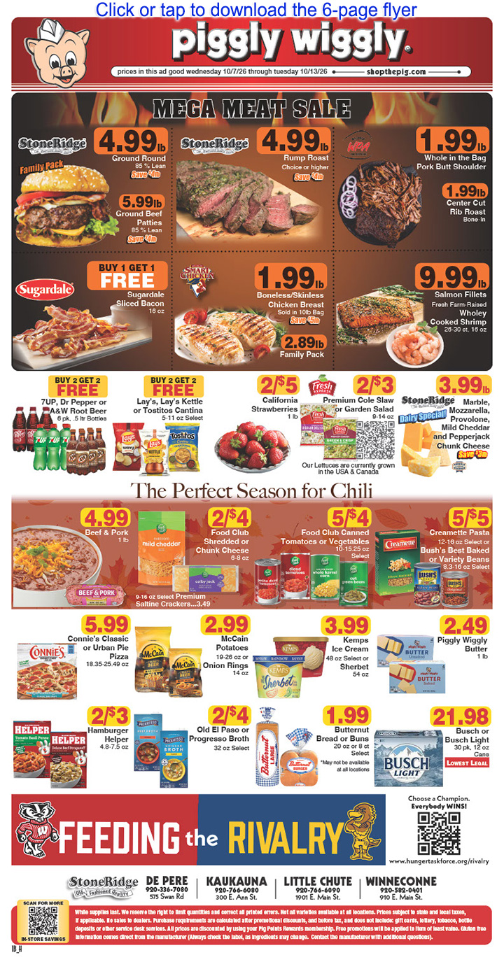 StoneRidge Piggly Wiggly weekly ads page 1 - Click or tap to download pdf flyer